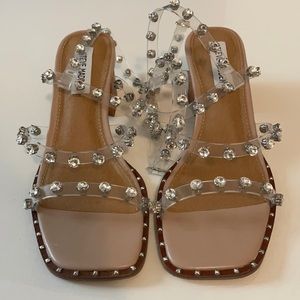 Steve Madden Impel sandals, clear, sz 6.5